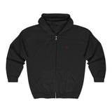 Quagware Red Logo Hoodie โ Branded Full-Zip Sweatshirt